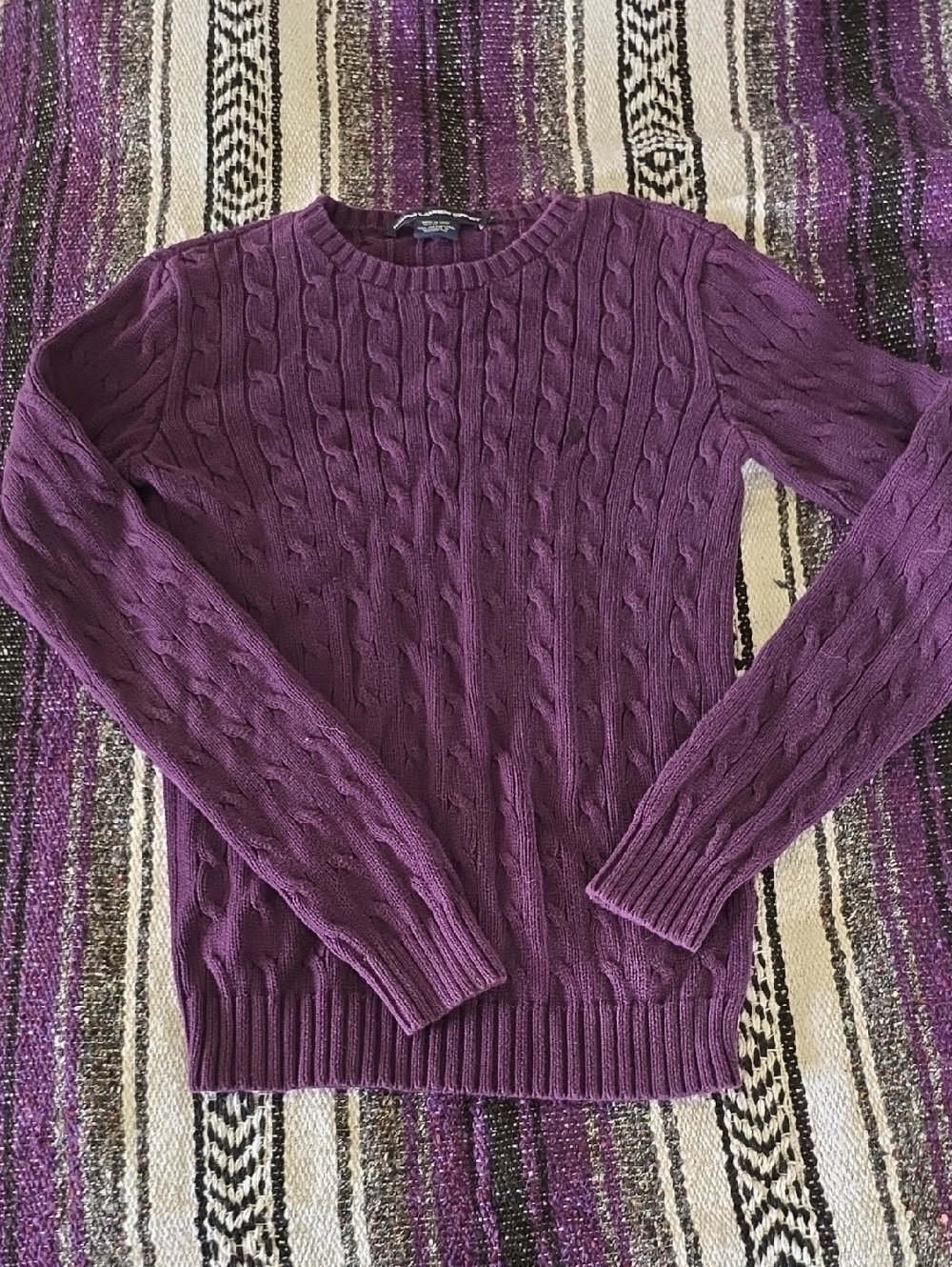 Ralph Lauren Sport Purple Cable Knit Sweater